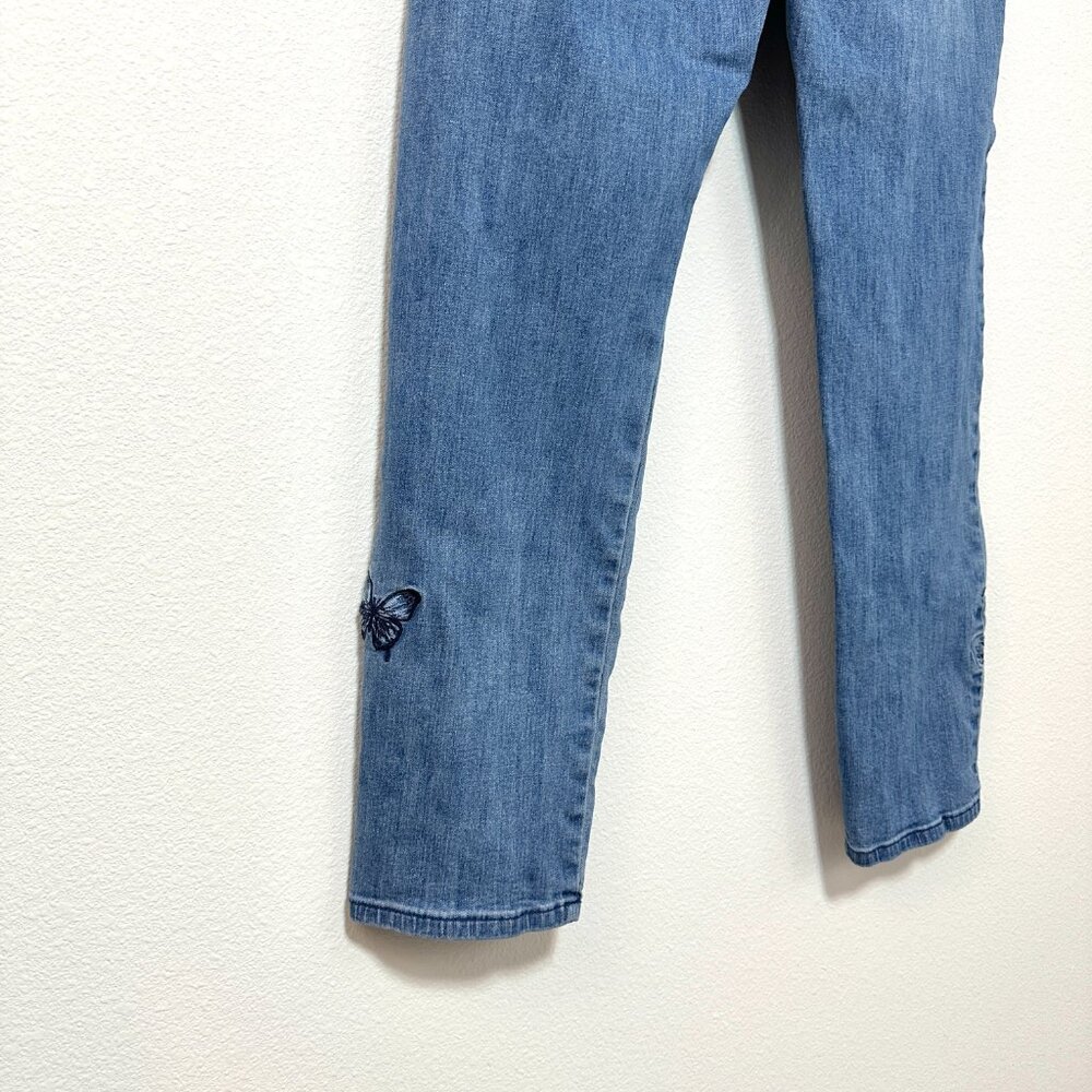 MICHAEL Michael Kors Embroidered Butterfly Straight Leg Jeans Size 10 - Picture 7 of 11